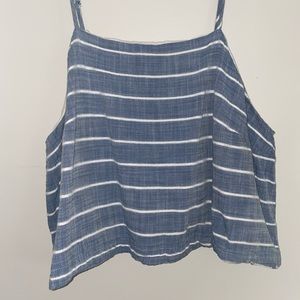 Chambray cropped tan with open back